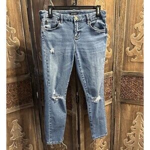 Dear John Joy Rich Comfort Skinny Blue Jeans Womens 28 Distressed C14